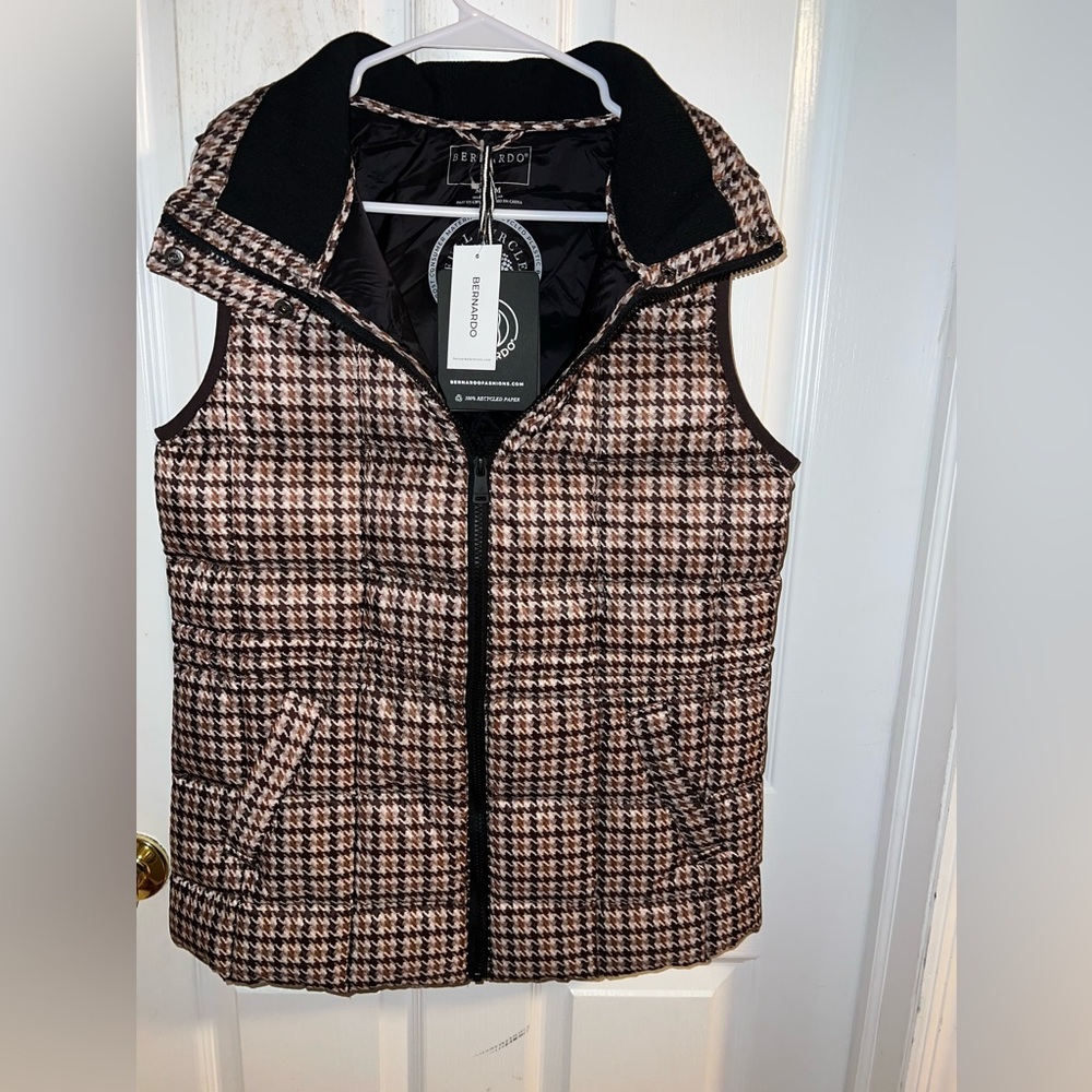 Bernardo - Women's Houndstooth Anorak Vest Jacket - Size Medium​ - Picture 3 of 4